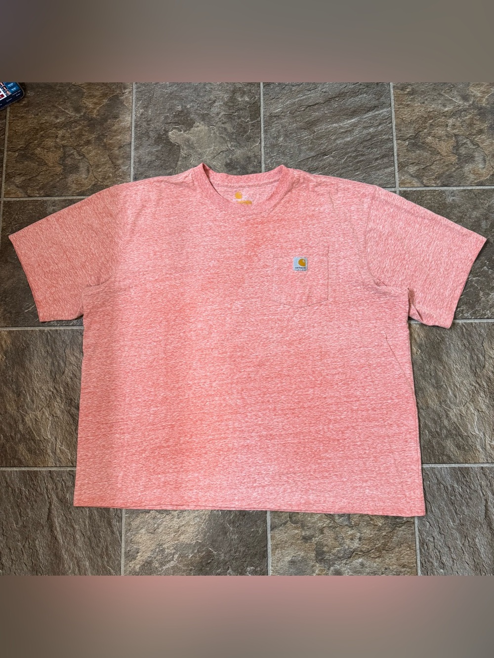 Carhartt K87 Women's XXL Origin Fit Pocket T-Shirt Pink Heather Cotton Blend Tee